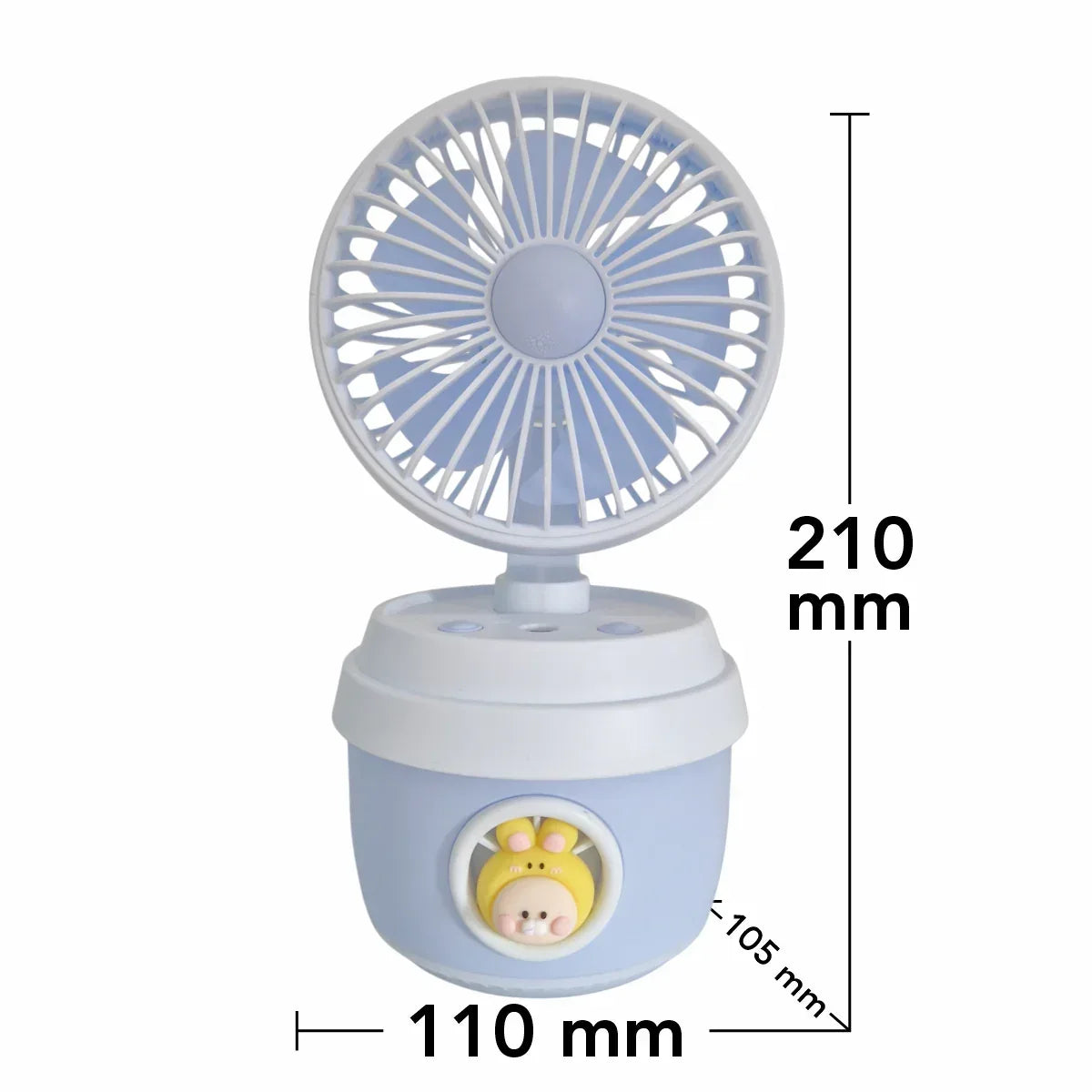 Ventilator si Umidificator, cu acumulator, Naimeed D5833, USB, Albastru, 110x210x105mm - 221.ro