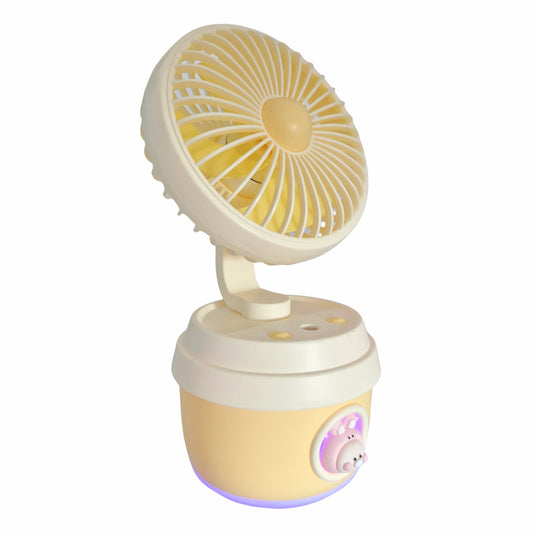 Ventilator si Umidificator, cu acumulator, Naimeed D5835, USB, Galben, 110x210x105mm