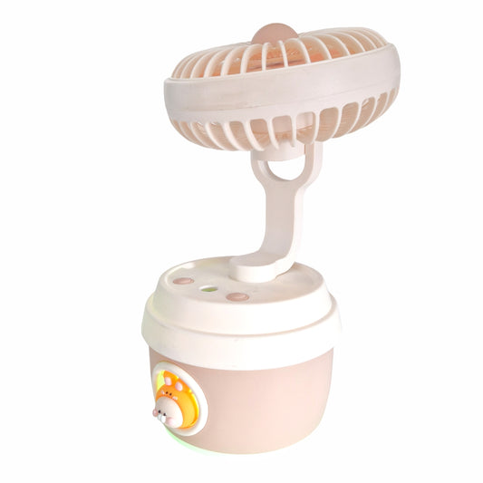 Ventilator si Umidificator, cu acumulator, Naimeed D5836, USB, Portocaliu, 110x210x105mm