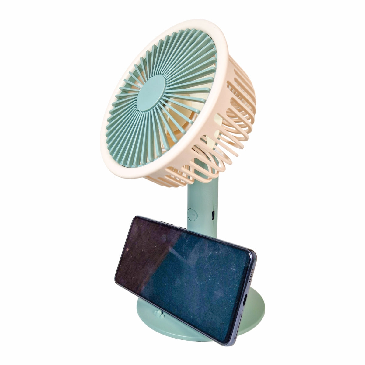 Ventilator, cu acumulator, Naimeed D5843, USB, Turcoaz, 140x230x74mm