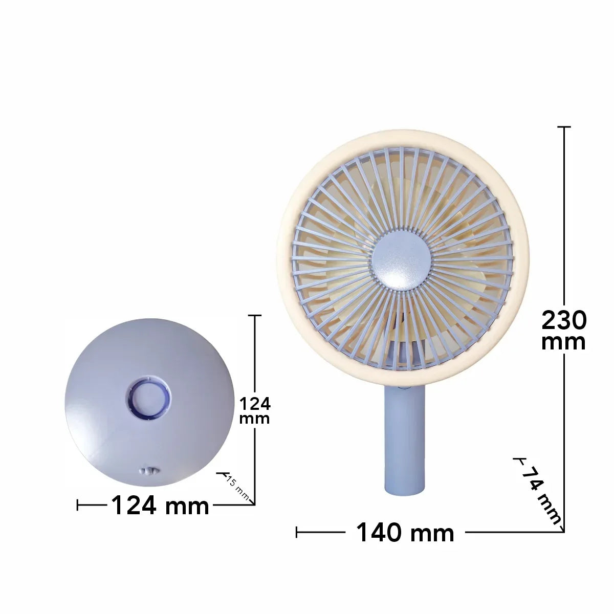 Ventilator, cu acumulator, Naimeed D5844, USB, Albastru, 140x230x74mm - 221.ro