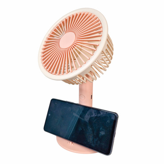 Ventilator, cu acumulator, Naimeed D5845, USB, Roz, 140x230x74mm