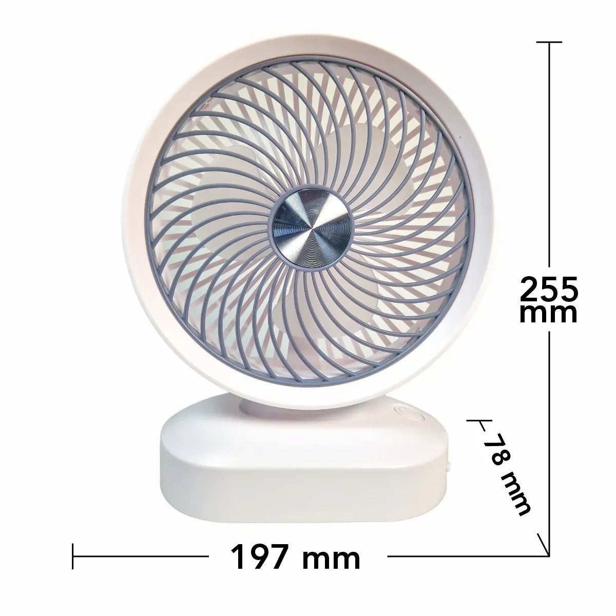Ventilator, cu acumulator, Naimeed D5853, USB, Alb, 197x255x78mm - 221.ro