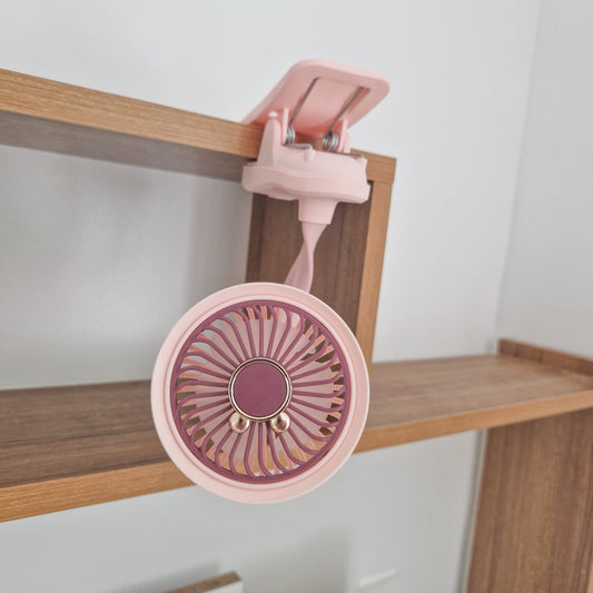 Ventilator, cu acumulator, Naimeed D5860, USB, Roz, 105x240x90mm