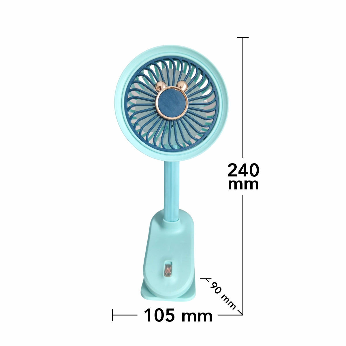 Ventilator, cu acumulator, Naimeed D5861, USB, Turcoaz, 105x240x90mm
