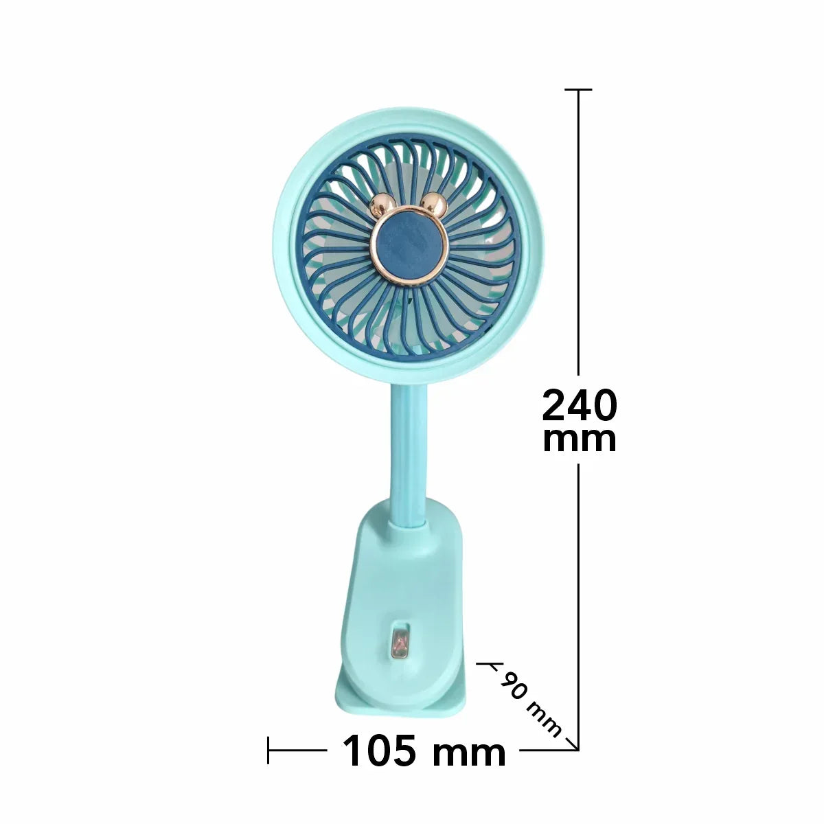 Ventilator, cu acumulator, Naimeed D5861, USB, Turcoaz, 105x240x90mm - 221.ro