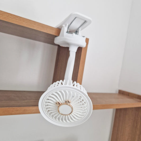 Ventilator, cu acumulator, Naimeed D5862, USB, Alb, 105x240x90mm