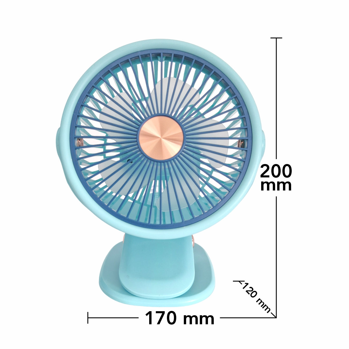 Ventilator, alimentare USB, Naimeed D5884, Turcoaz, 170x200x120mm