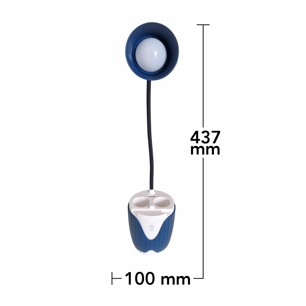 Veioza cu lumina LED, Naimeed D5887, Albastru, cu touch, incarcare USB telefon 100x437x117mm - 221.ro