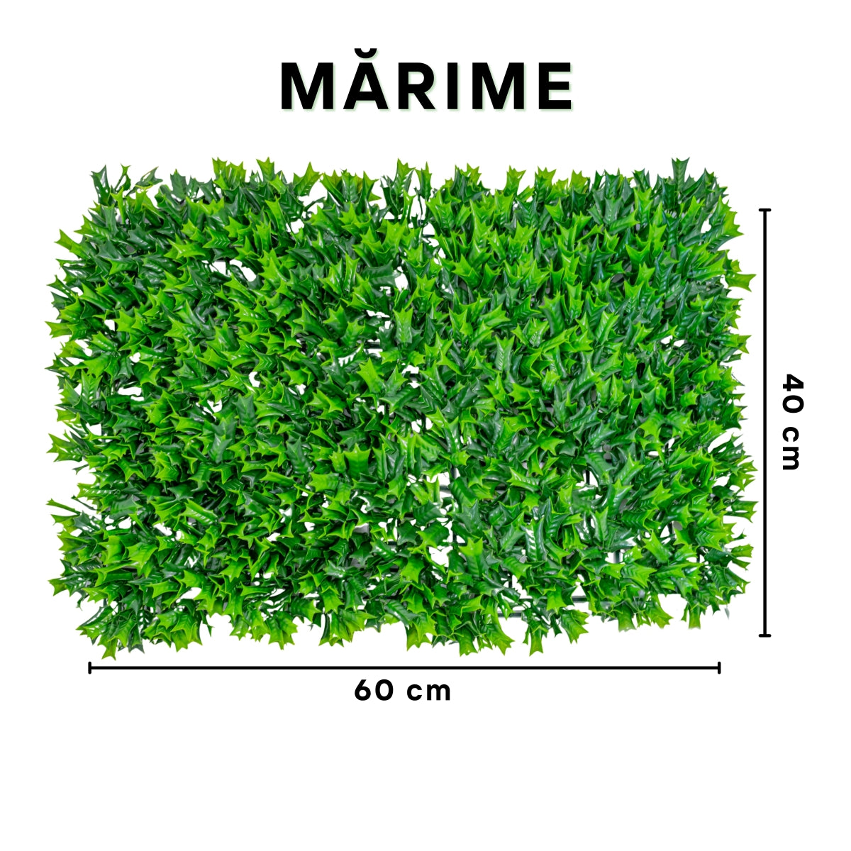 Panou din plante artificiale, cu frunze, Naimeed D5900, Verde, 600x400mm
