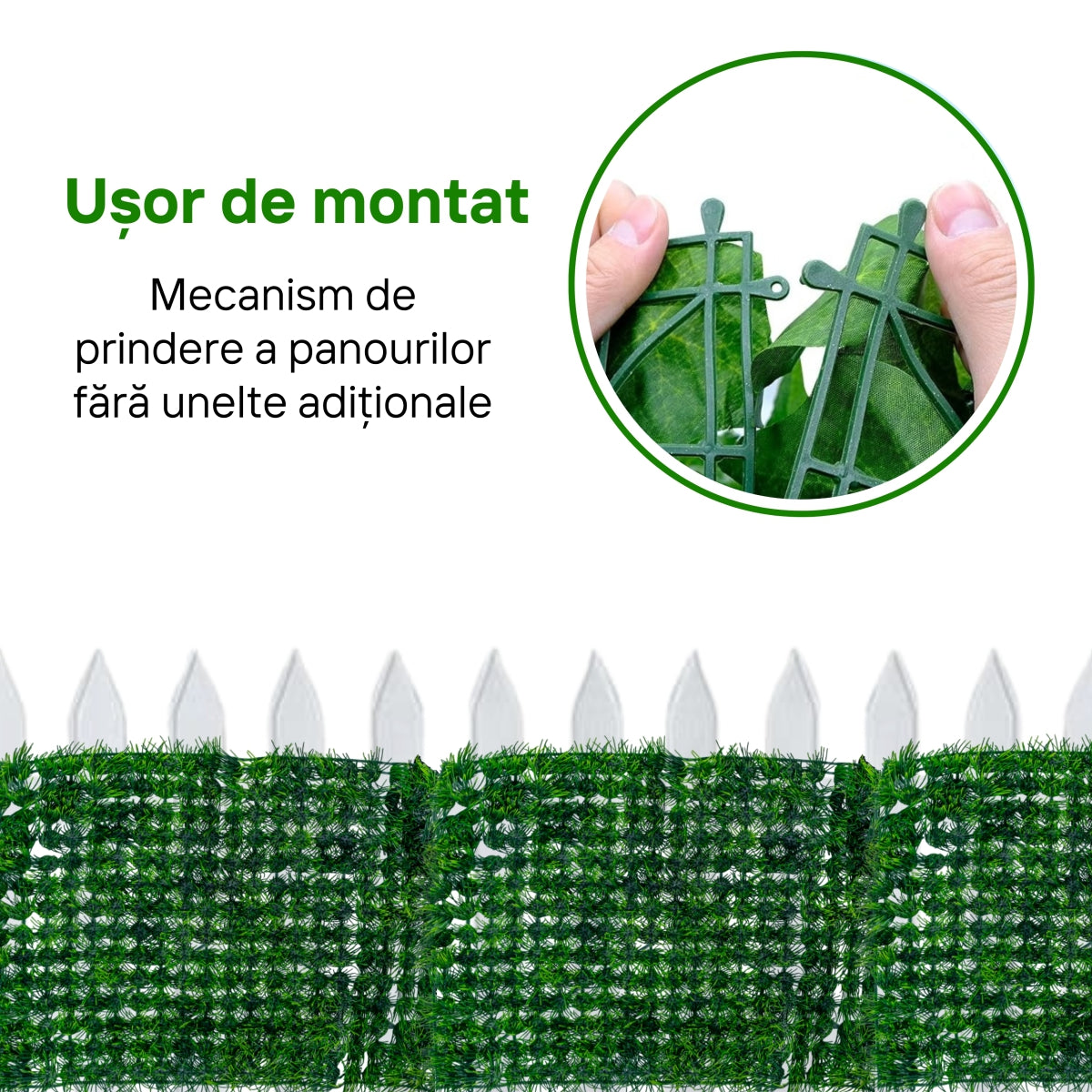Panou din plante artificiale, cu gazon, Naimeed D5904, Verde, 600x400mm