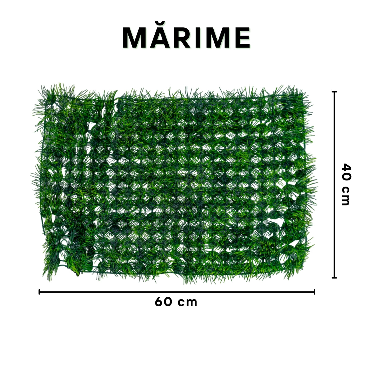 Panou din plante artificiale, cu gazon, Naimeed D5904, Verde, 600x400mm