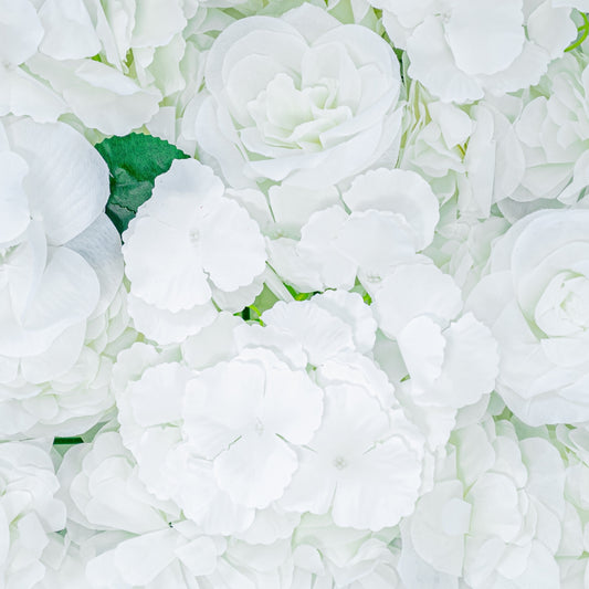 Panou din plante artificiale cu flori, Naimeed D5911, Alb, 600x400mm