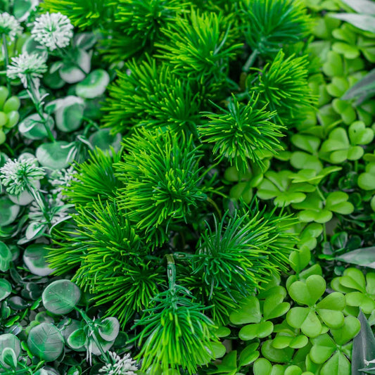 Panou din plante artificiale, cu gazon, Naimeed D5914, Verde-Alb, 1000x500mm - 221.ro