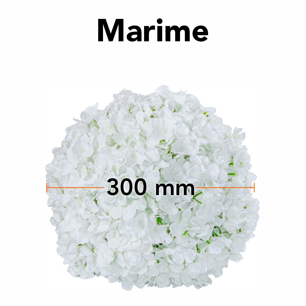 Sfera din plante artificiale, cu flori, Naimeed D5915, Alb, 300mm
