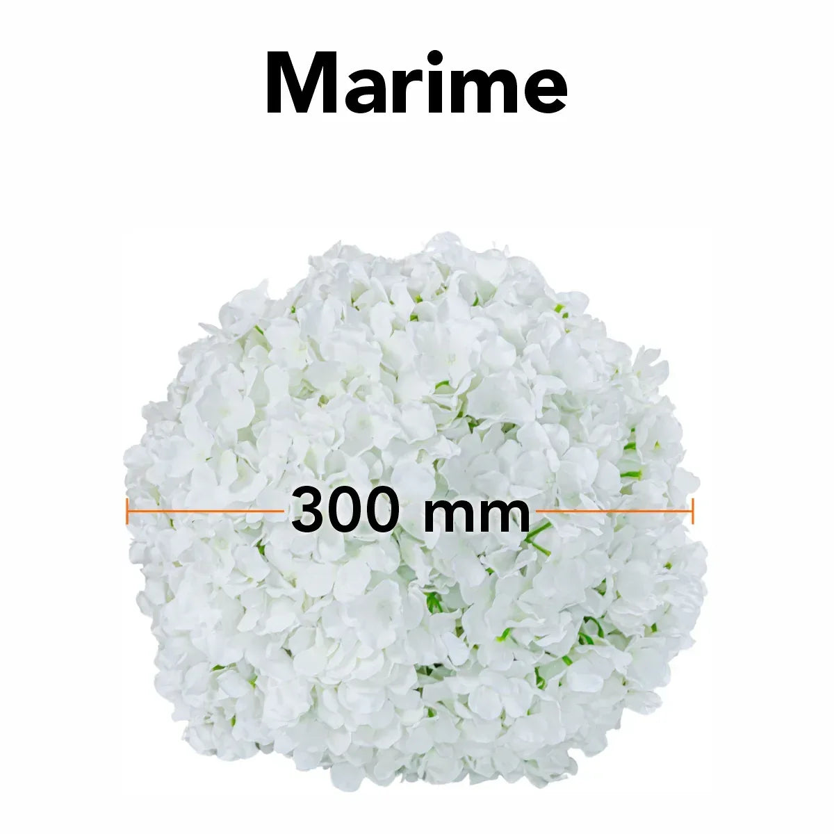 Sfera din plante artificiale, cu flori, Naimeed D5915, Alb, 300mm - 221.ro