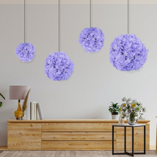 Sfera din plante artificiale, cu flori, Naimeed D5929, Mov, 100mm