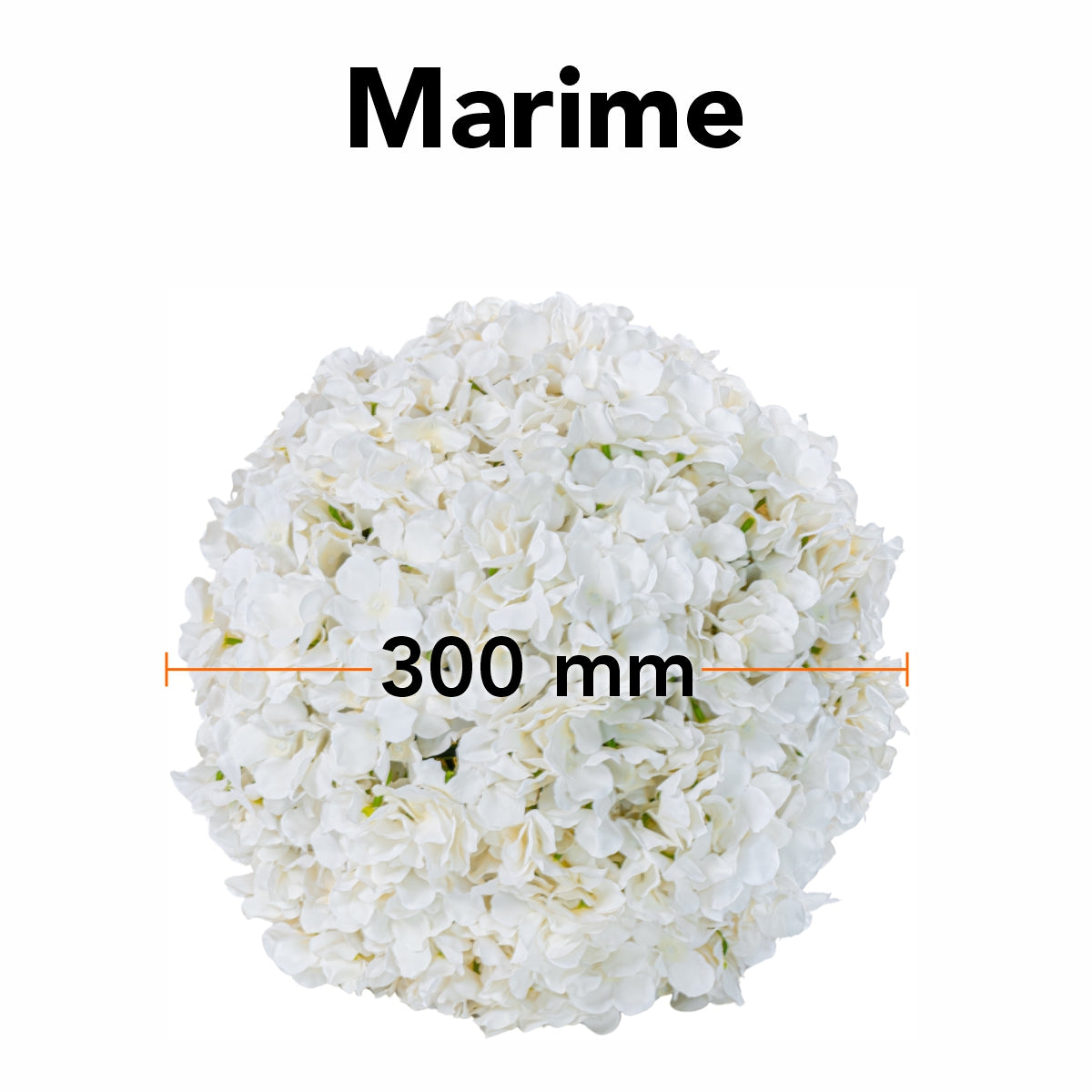 Sfera din plante artificiale, cu flori, Naimeed D5918, Alb, 300mm