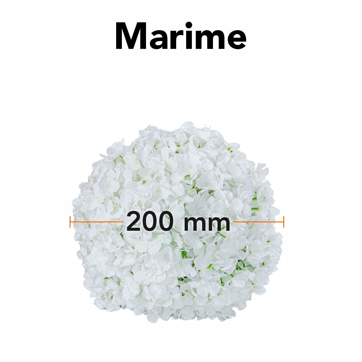 Sfera din plante artificiale, cu flori, Naimeed D5919, Alb, 200mm