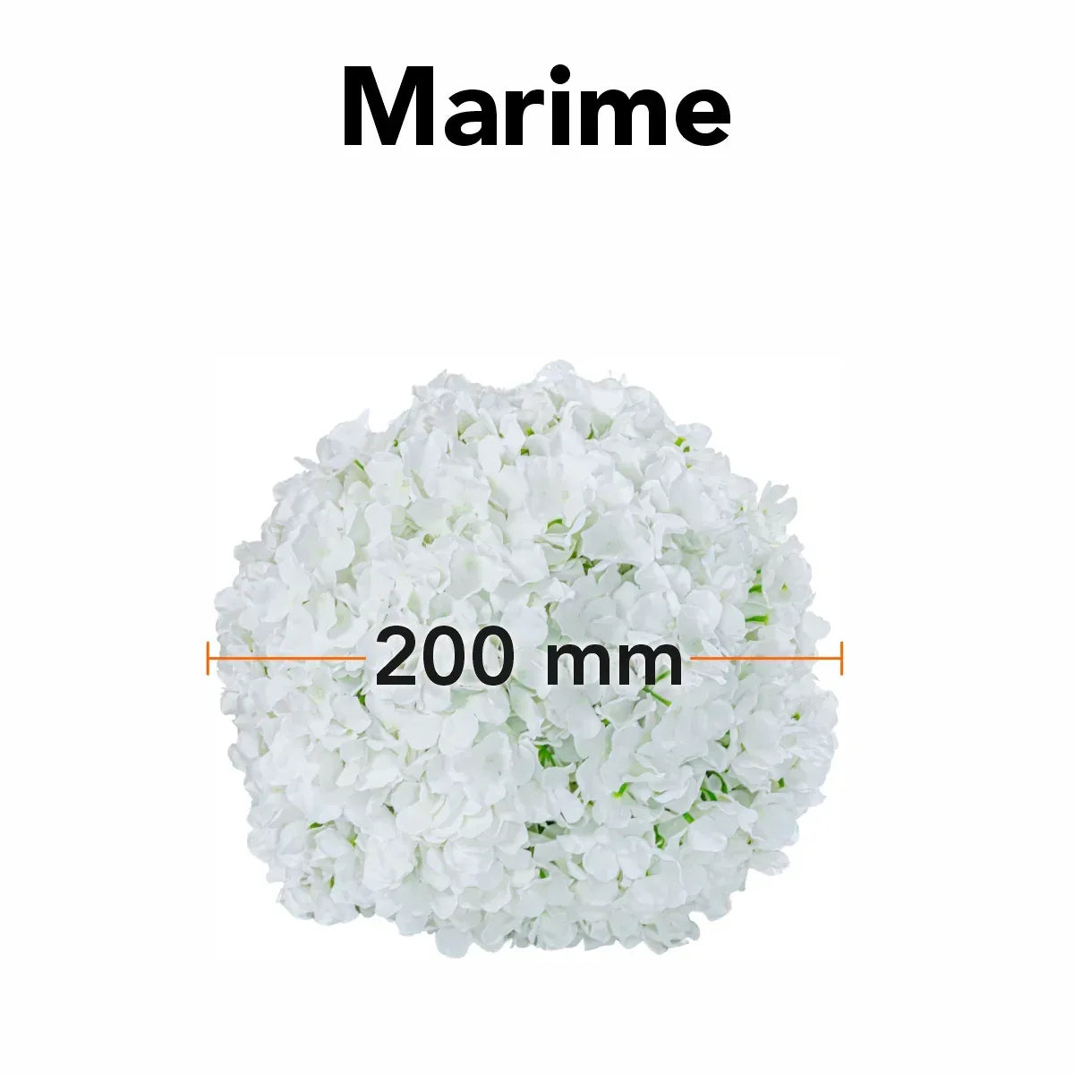 Sfera din plante artificiale, cu flori, Naimeed D5919, Alb, 200mm - 221.ro