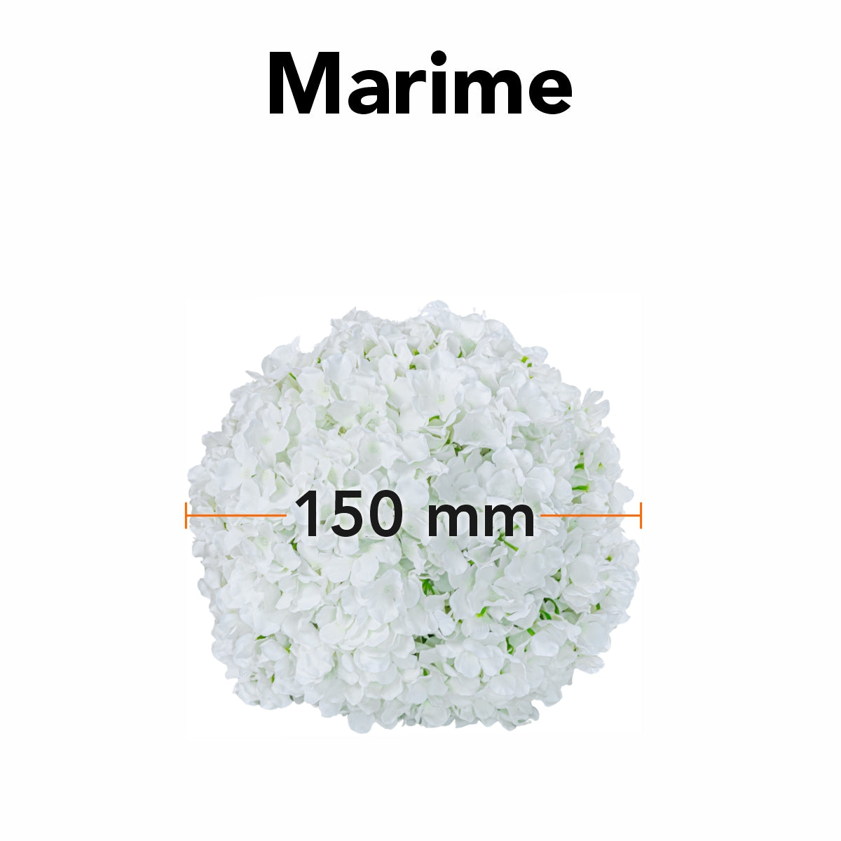 Sfera din plante artificiale, cu flori, Naimeed D5923, Alb, 150mm