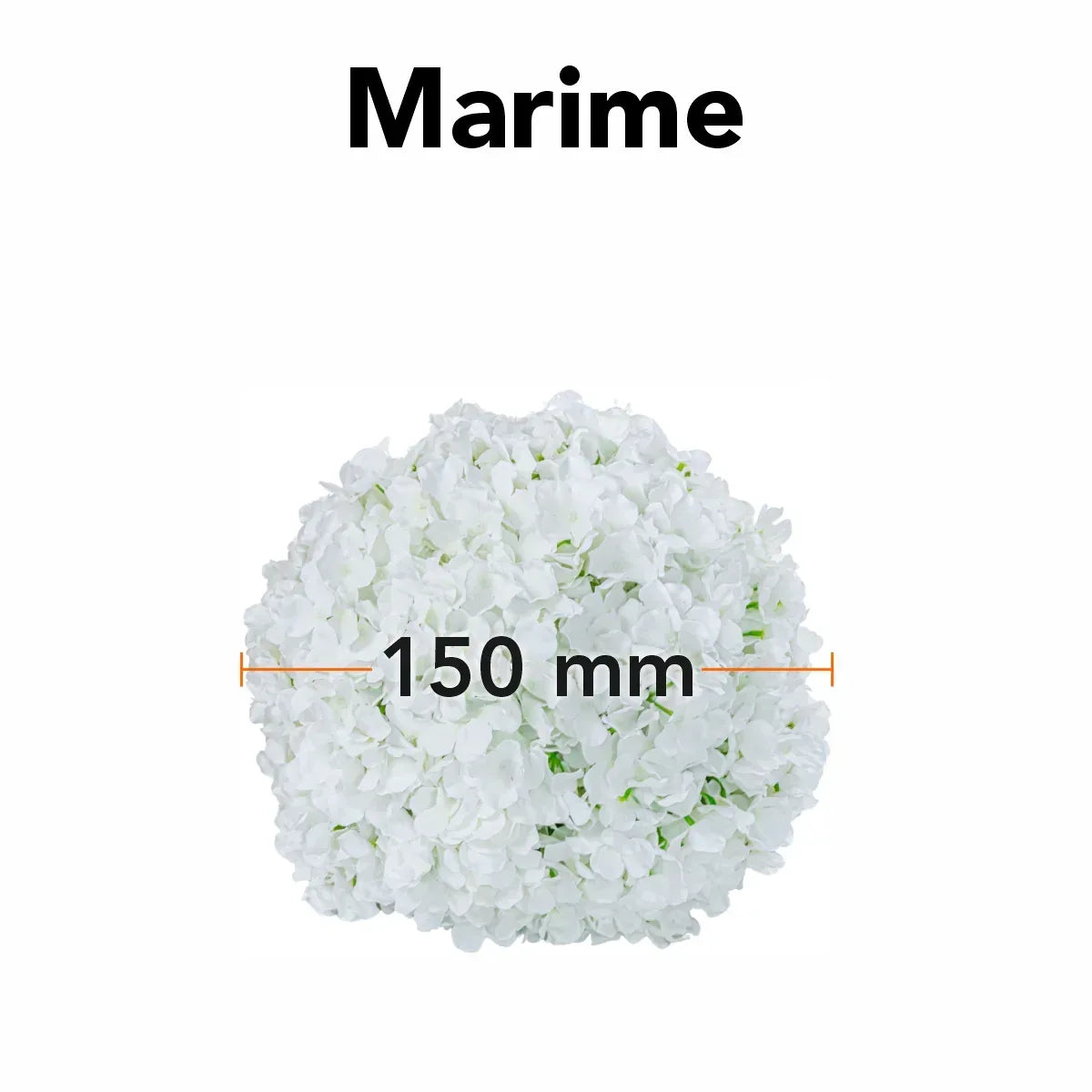 Sfera din plante artificiale, cu flori, Naimeed D5923, Alb, 150mm - 221.ro