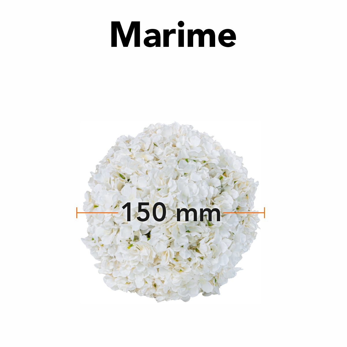 Sfera din plante artificiale, cu flori, Naimeed D5926, Alb, 150mm