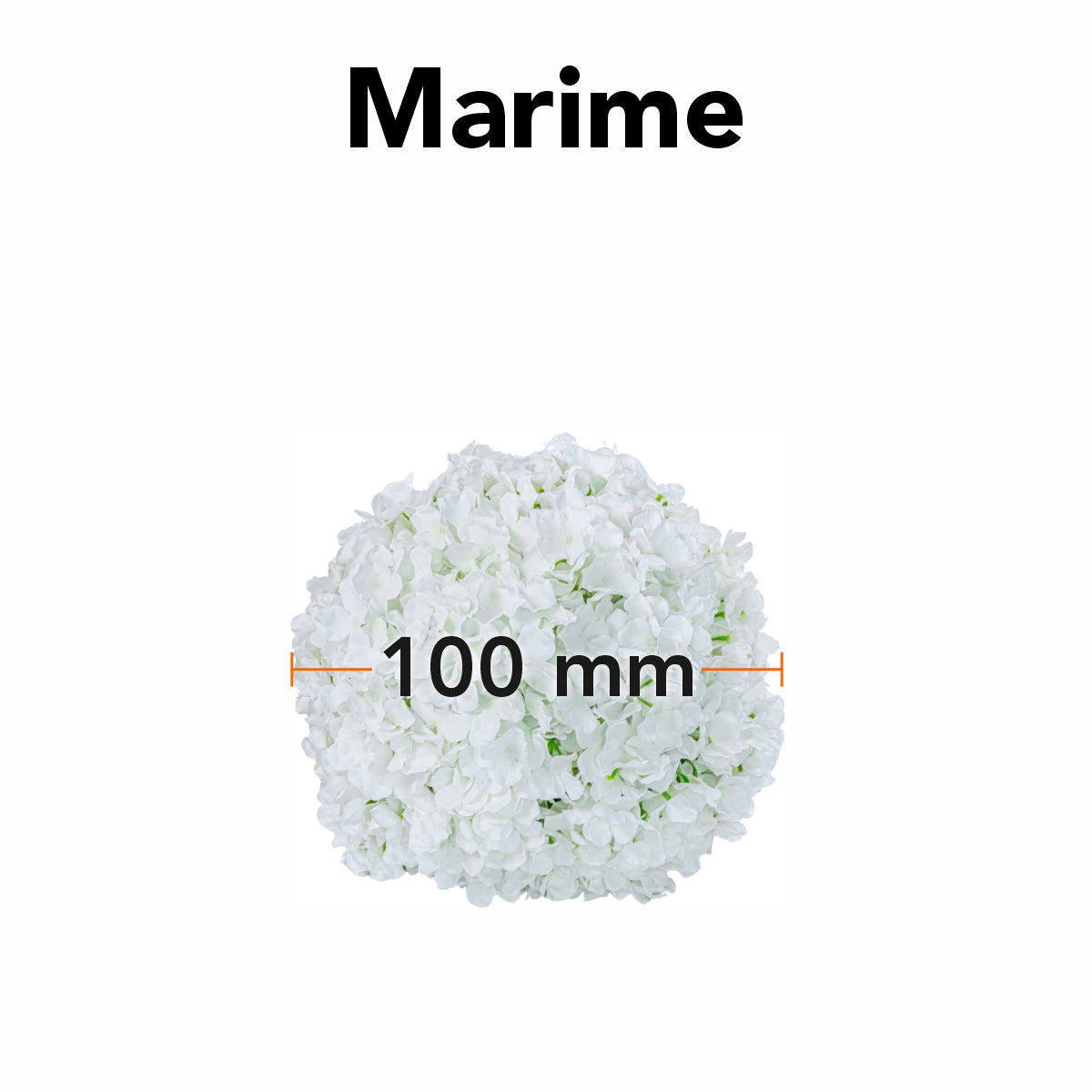 Sfera din plante artificiale, cu flori, Naimeed D5927, Alb, 100mm