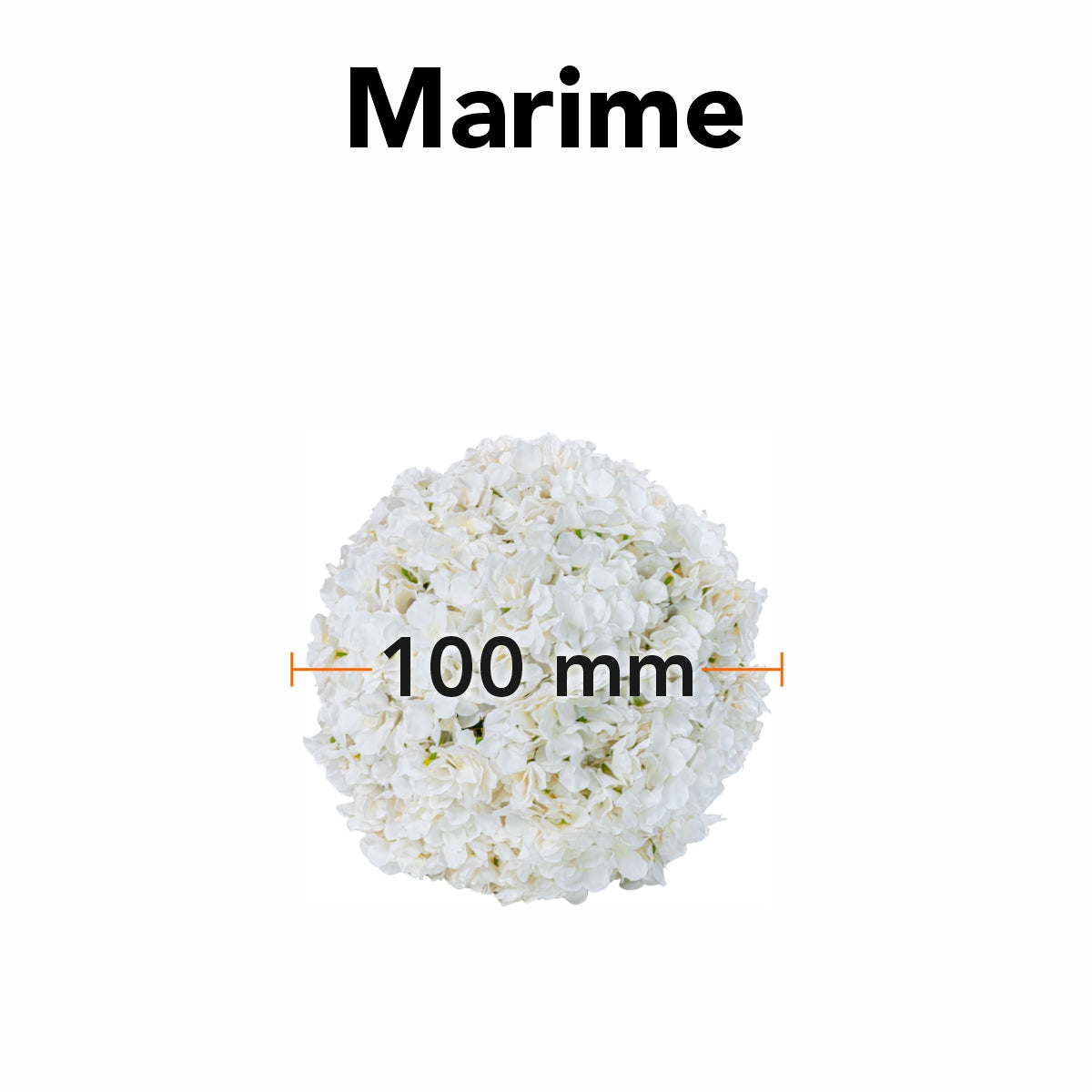 Sfera din plante artificiale, cu flori, Naimeed D5930, Alb, 100mm