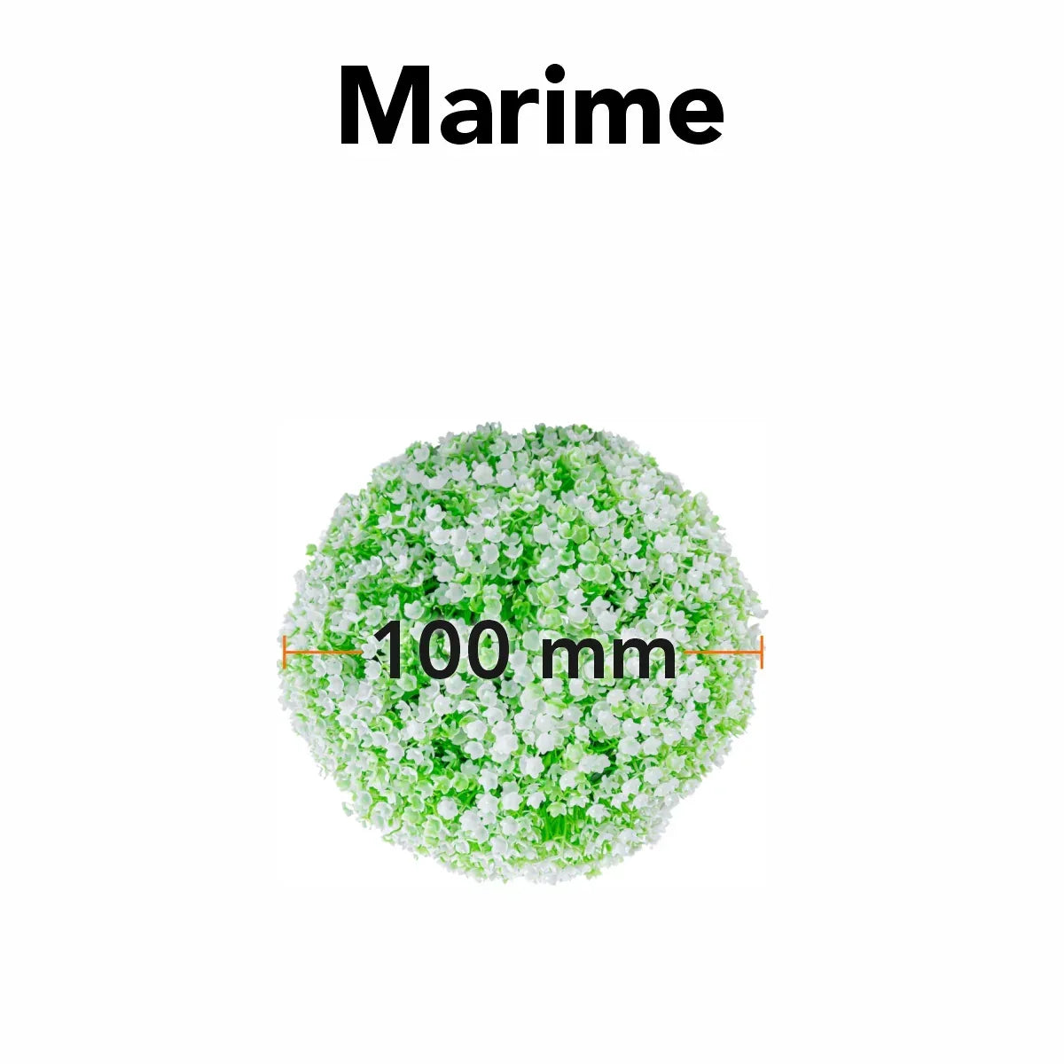 Sfera din plante artificiale, cu flori, Naimeed D5934, Verde-Alb, 100mm - 221.ro