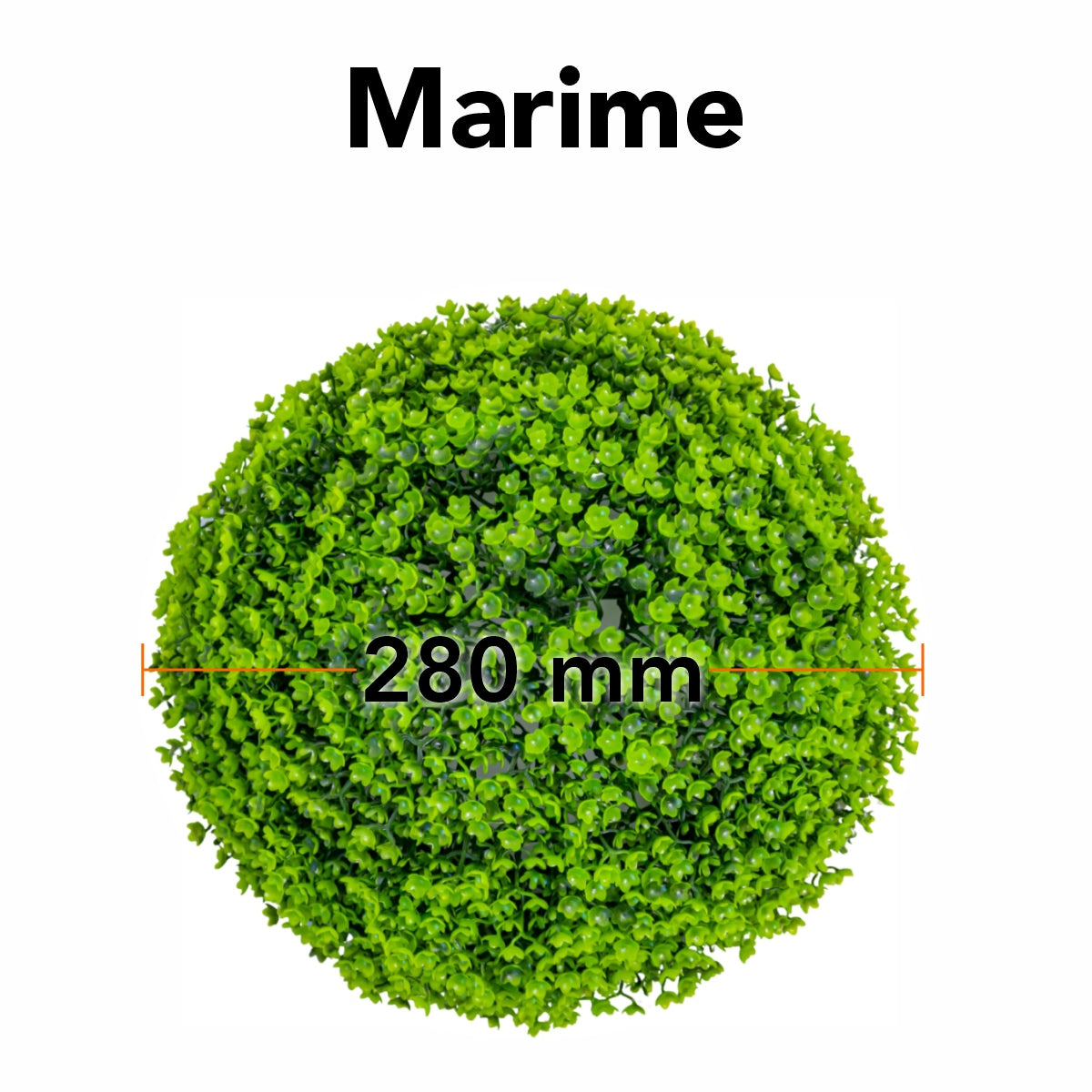 Sfera din plante artificiale, cu flori, Naimeed D5935, Verde Inchis, 280mm
