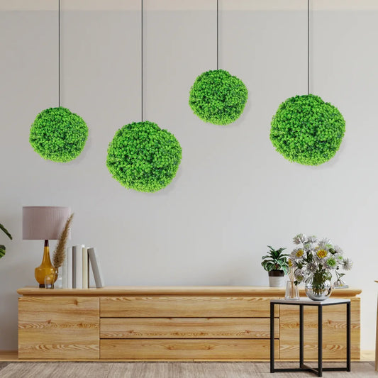 Sfera din plante artificiale, cu flori, Naimeed D5937, Verde Inchis, 150mm - 221.ro