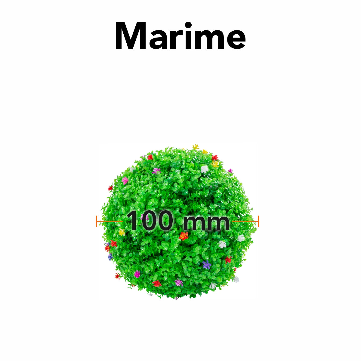 Sfera din plante artificiale, cu flori, Naimeed D5946, Verzui, 100mm