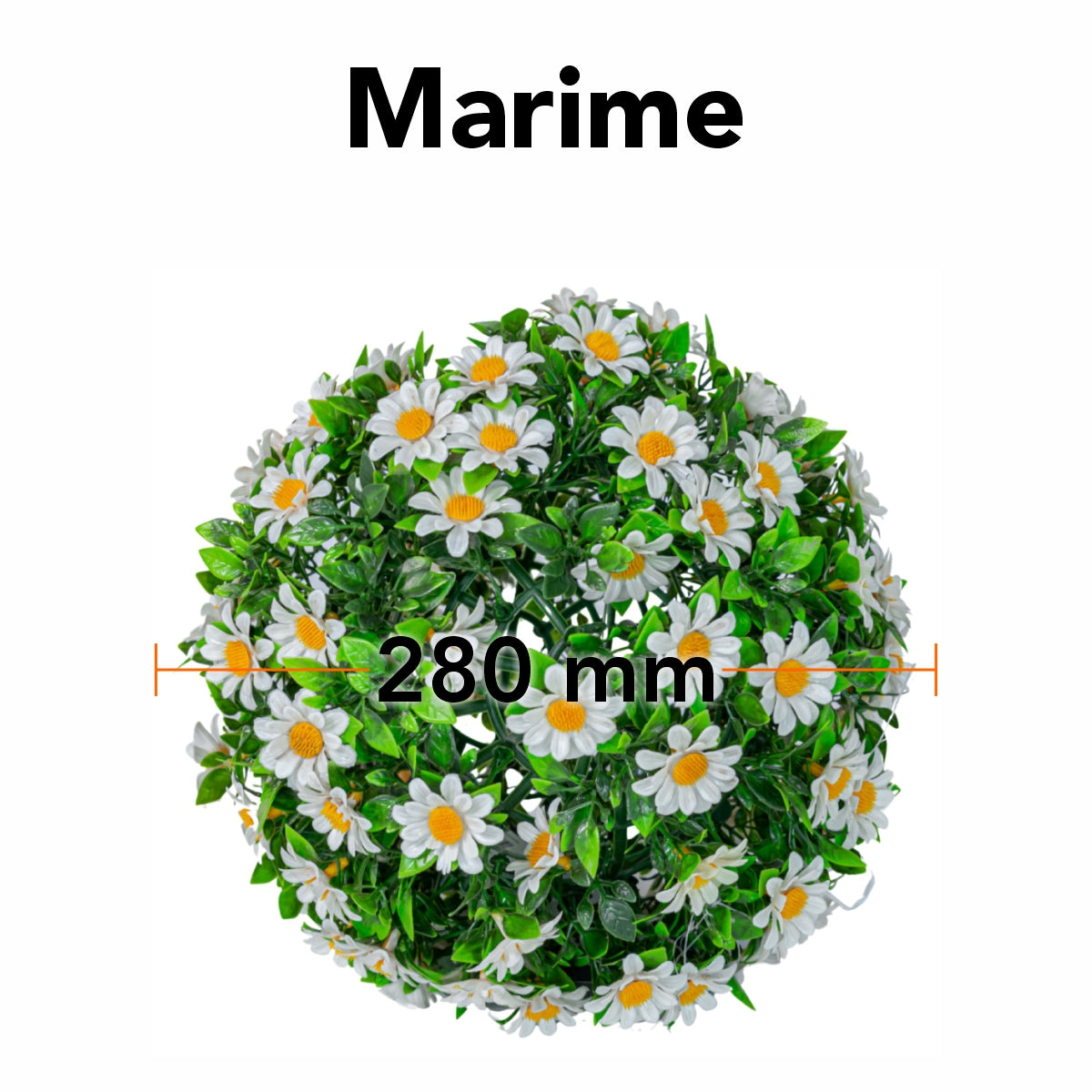 Sfera din plante artificiale, cu flori, Naimeed D5947, Vernil, 280mm