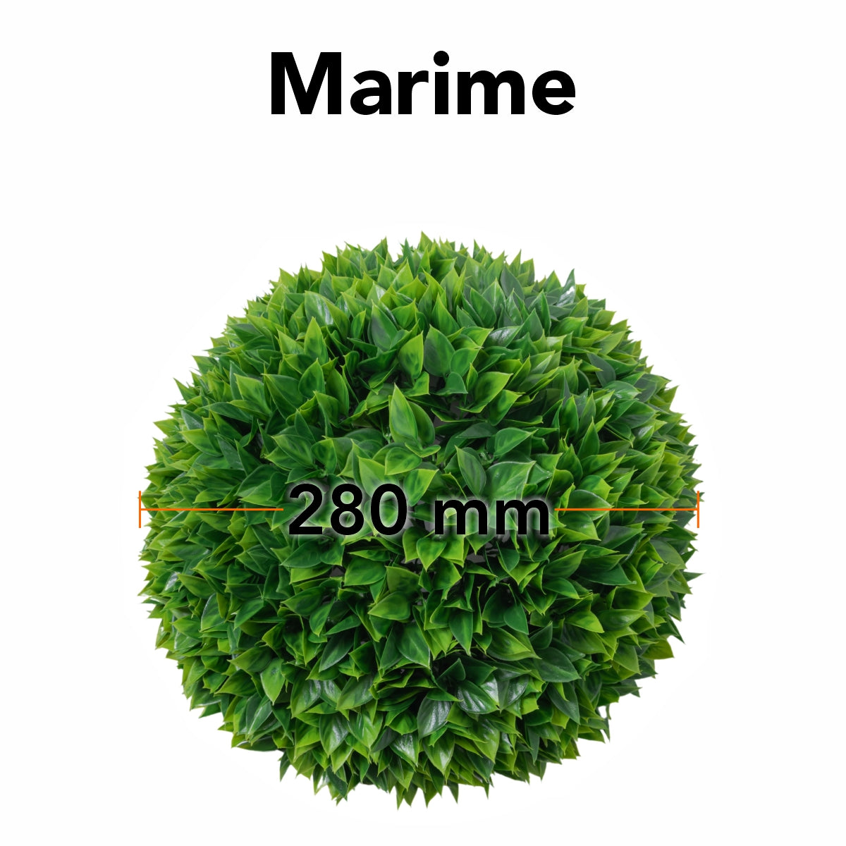 Sfera din plante artificiale, cu flori, Naimeed D5951, Verde intens, 280mm