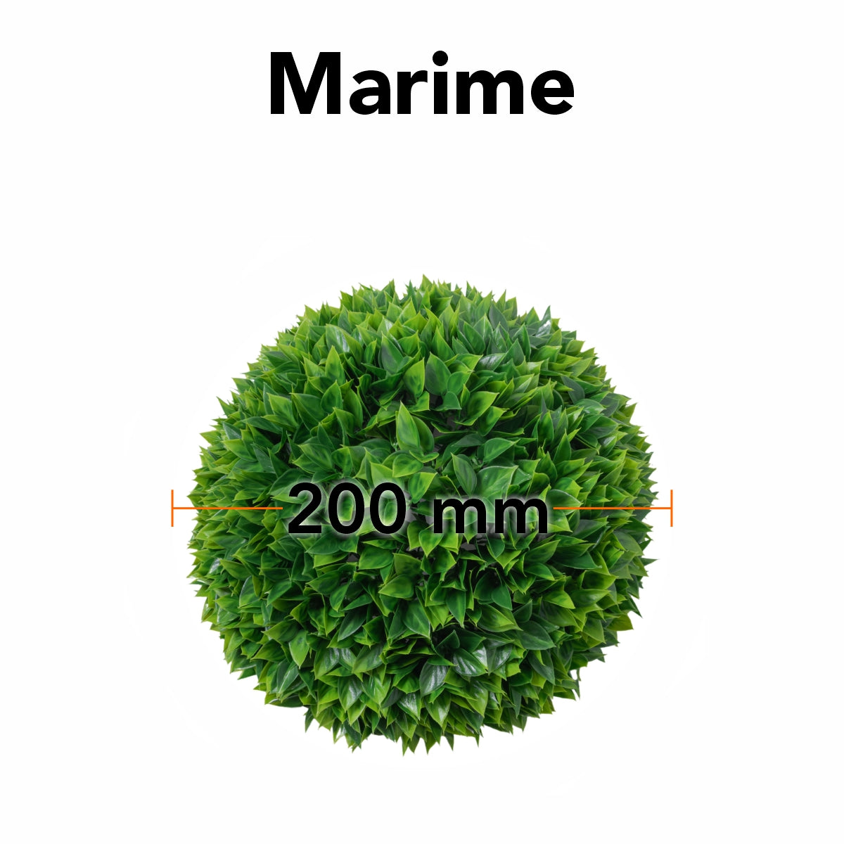 Sfera din plante artificiale, cu flori, Naimeed D5952, Verde intens, 200mm