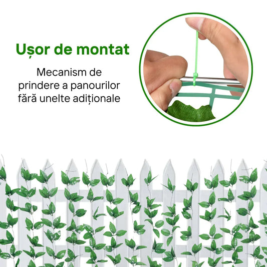 Plasa gard, frunze artificiale, Naimeed D5959, paravan pentru balcon, terasa si gard, Verde, 1000x3000mm - 221.ro