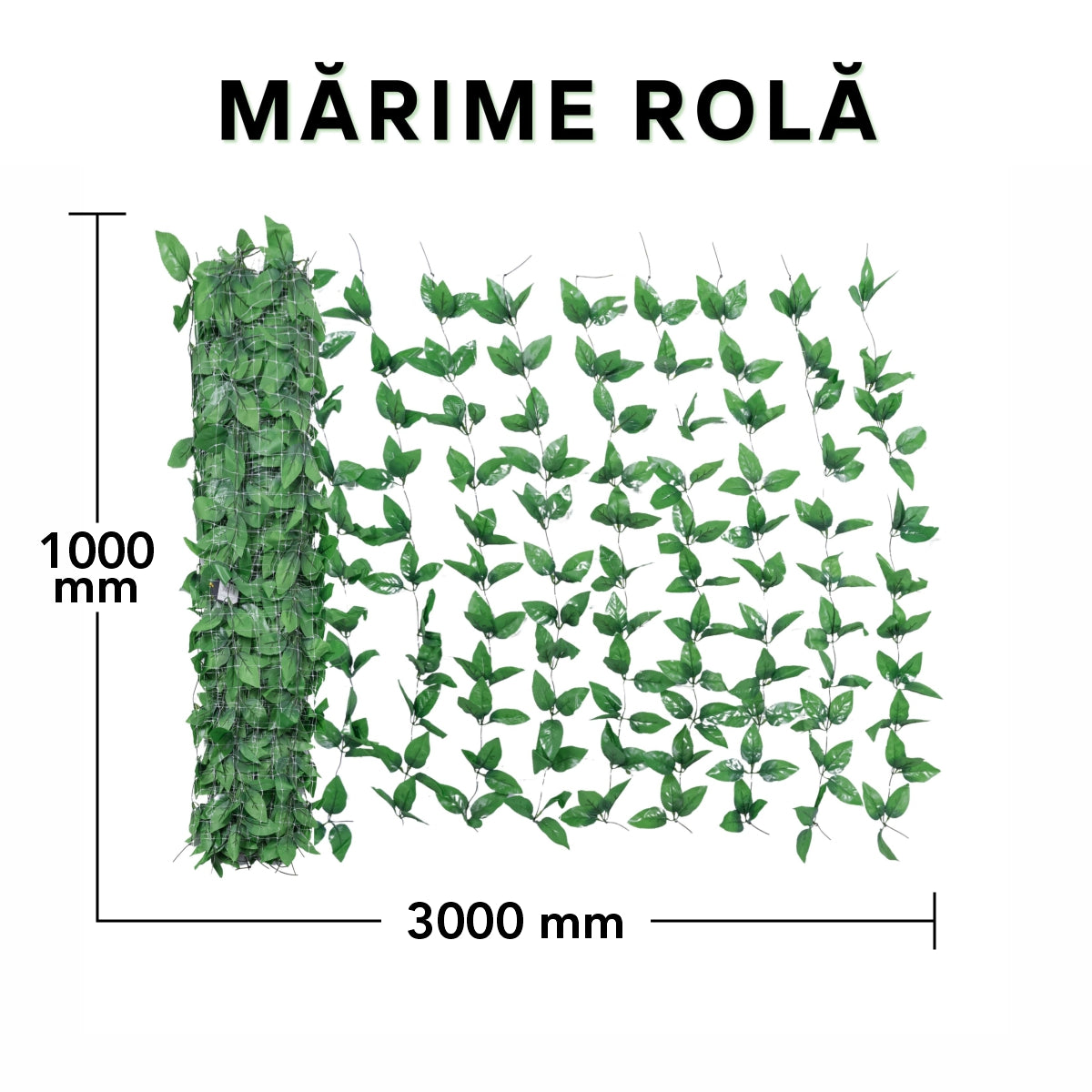 Plasa gard, frunze artificiale, Naimeed D5959, paravan pentru balcon, terasa si gard, Verde, 1000x3000mm