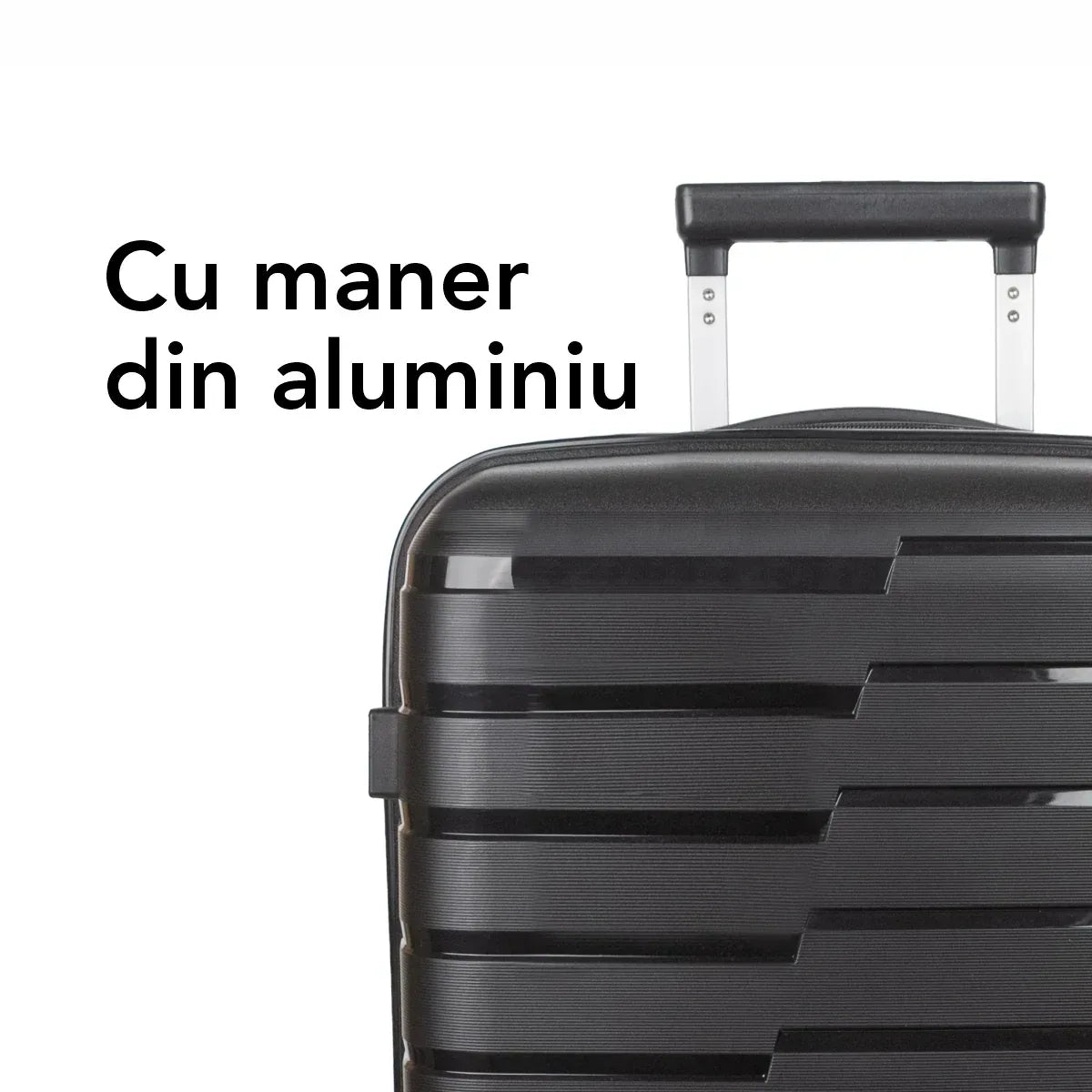 Troler voiaj Mediu M, StowAway, Naimeed D5962, 4 roti duble 360 grade detasabile , PP, inchidere cifru, Negru, 39x22x51cm - 221.ro