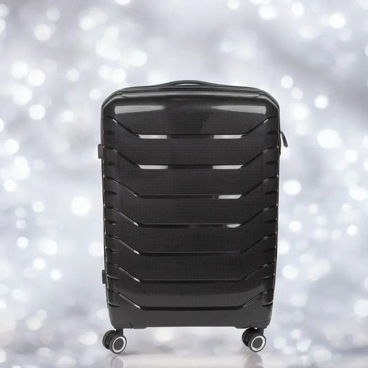 Troler voiaj Mare L, StowAway, Naimeed D5966, 4 roti duble 360 grade detasabile , PP, inchidere cifru, Negru, 44x26x61cm - 221.ro