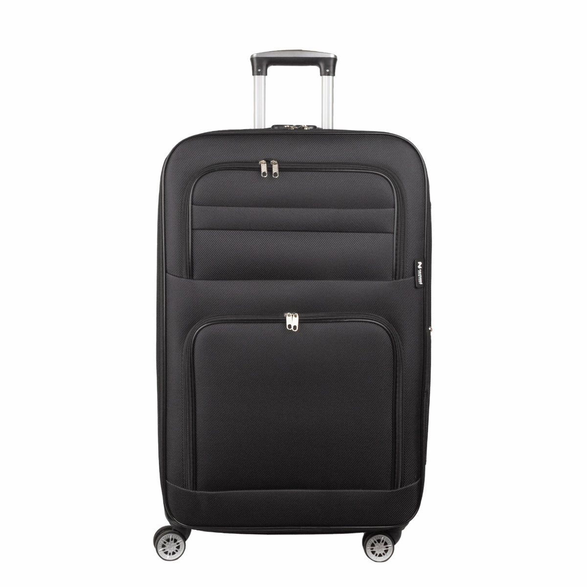 Troler voiaj Mediu, Naimeed D5992, 4 roti, material textil, inchidere cifru, Negru, 43x27x63cm