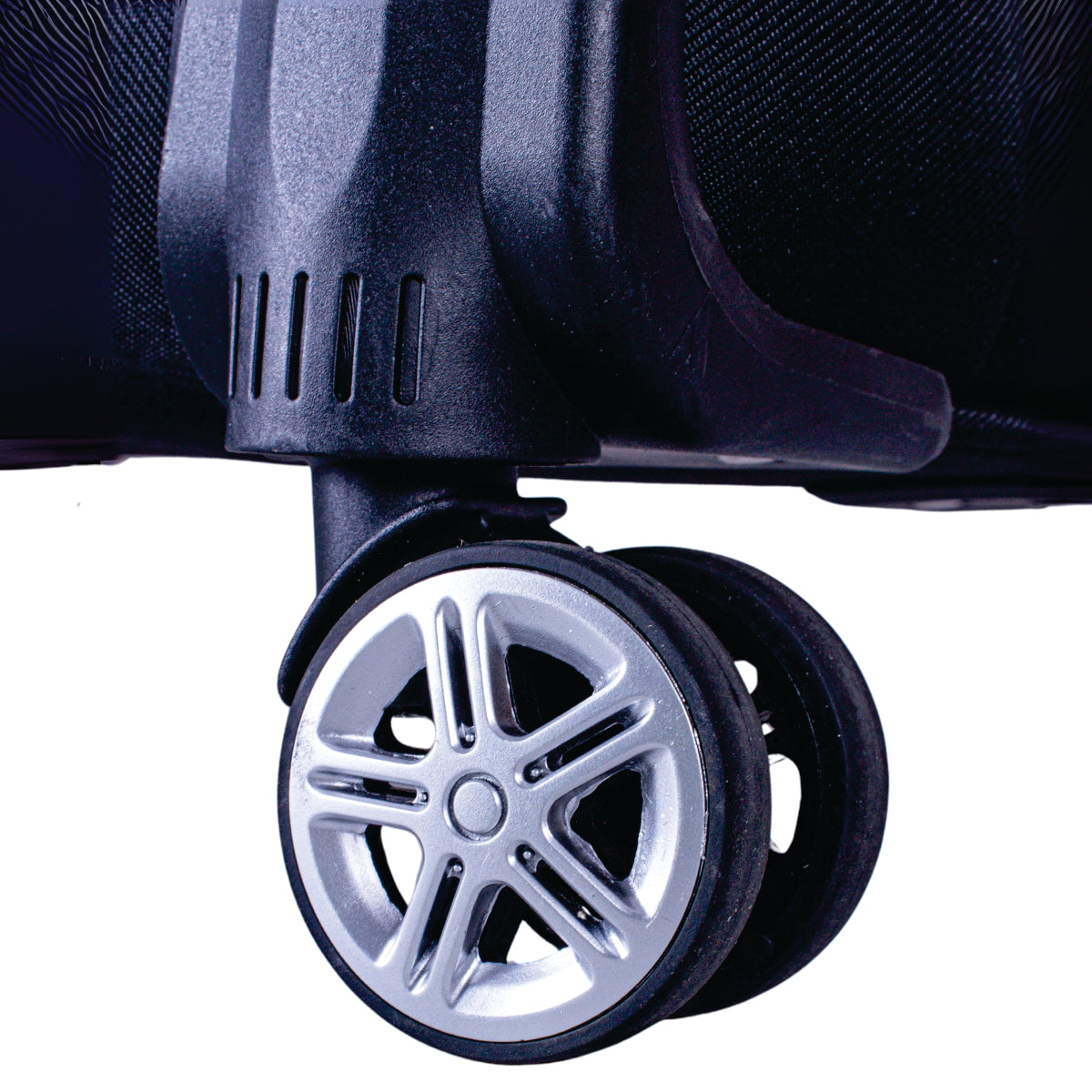 Troler voiaj Mediu, Naimeed D5998, 4 roti duble 360 grade, material textil, inchidere cifru, Negru, 41x23x68cm