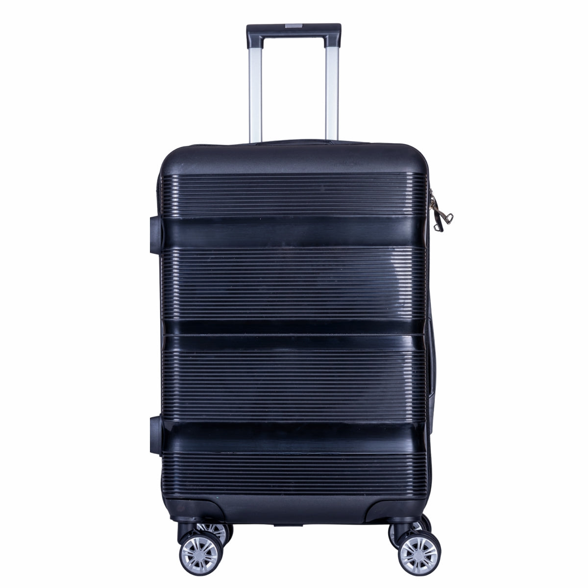 Troler voiaj Mare, Naimeed D6007, 4 roti duble 360 grade, PP, inchidere cifru, Negru, 47x25.5x67cm