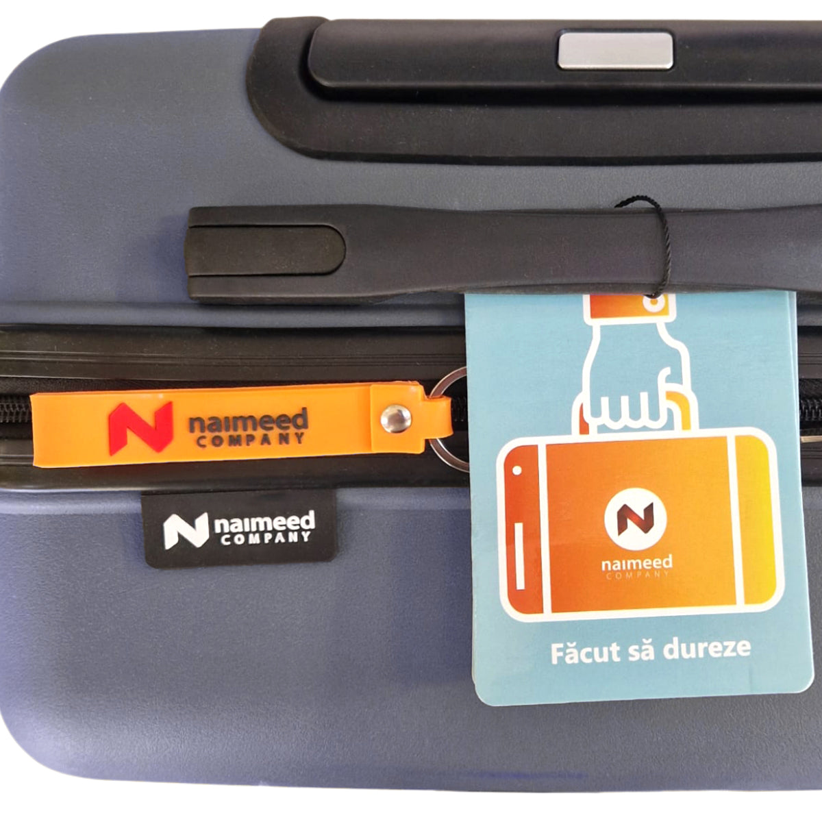 Troler voiaj Mare, Naimeed D6017, 4 roti duble 360 grade, PP, inchidere cifru, Gri, 45x24.5x69cm