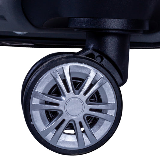 Troler voiaj Mic, Naimeed D6020, 4 roti duble 360 grade, PP, inchidere cifru, Gri, 36x21.5x50cm