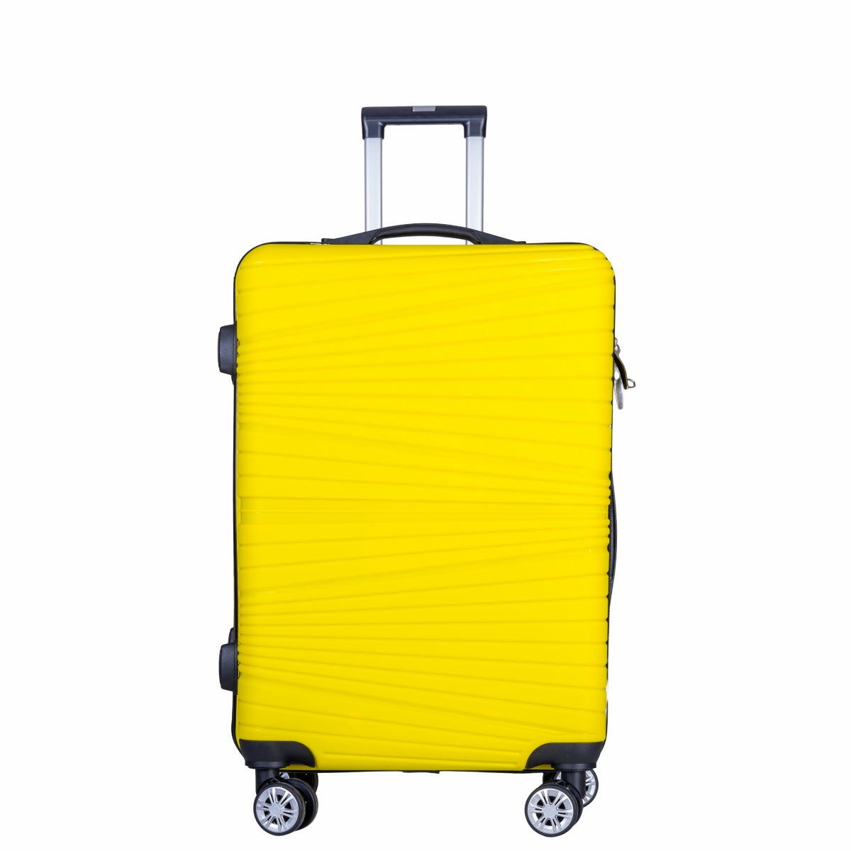Troler voiaj Mic, Naimeed D6021, 4 roti duble 360 grade, PP, inchidere cifru, Galben, 31x20x43cm