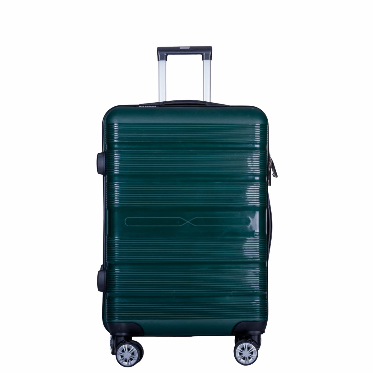 Troler voiaj Mic, Naimeed D6028, 4 roti duble 360 grade, PP, inchidere cifru, Verde, 36x21.5x50cm
