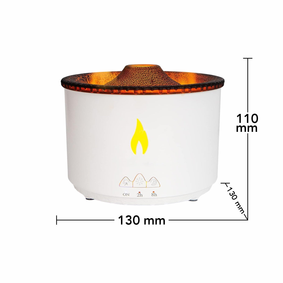 Umidificator cu aromaterapie, Naimeed D6031, vulcan, Alb, 130x110x130mm