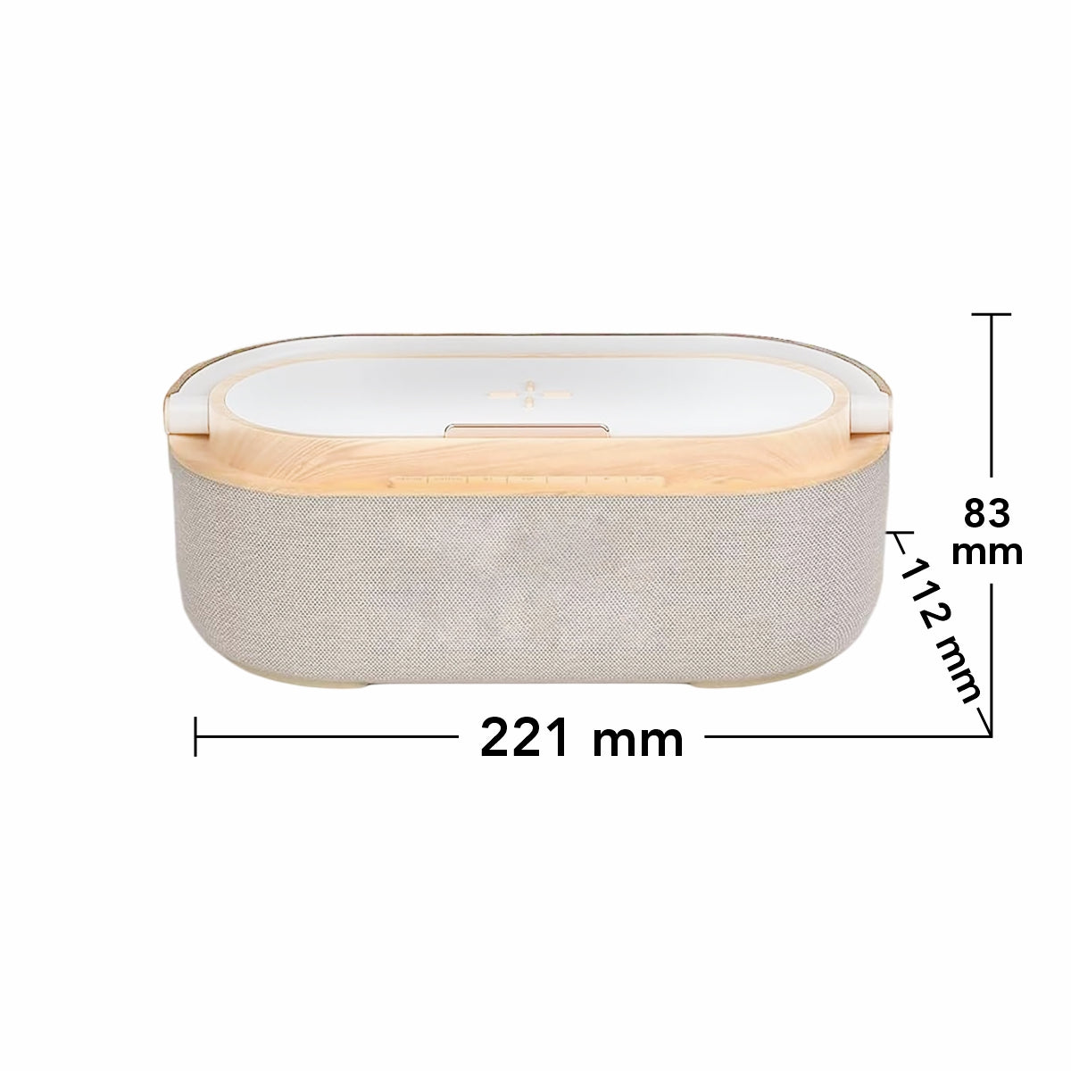 Ceas digital cu incarcator wireless incorporat, lumina de veghe reglabila, conexiune Bluetooth, Naimeed D6062, Maro, 225x87x116mm