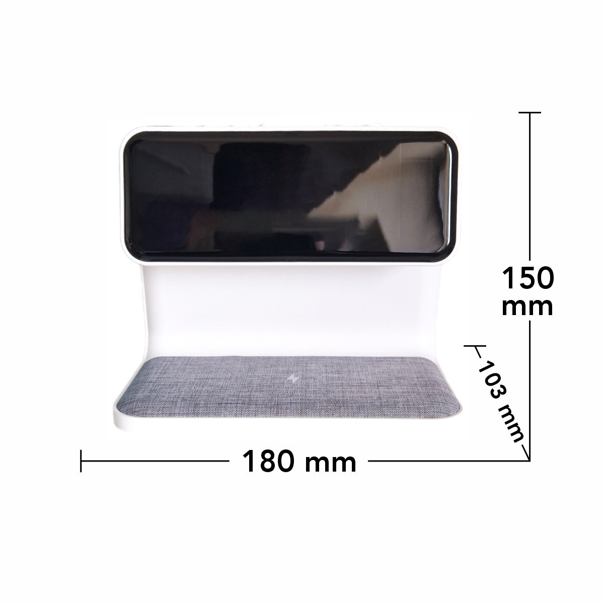 Ceas digital cu incarcator wireless incorporat, lumina de veghe reglabila, Naimeed D6063, Alb, 180x150x103mm